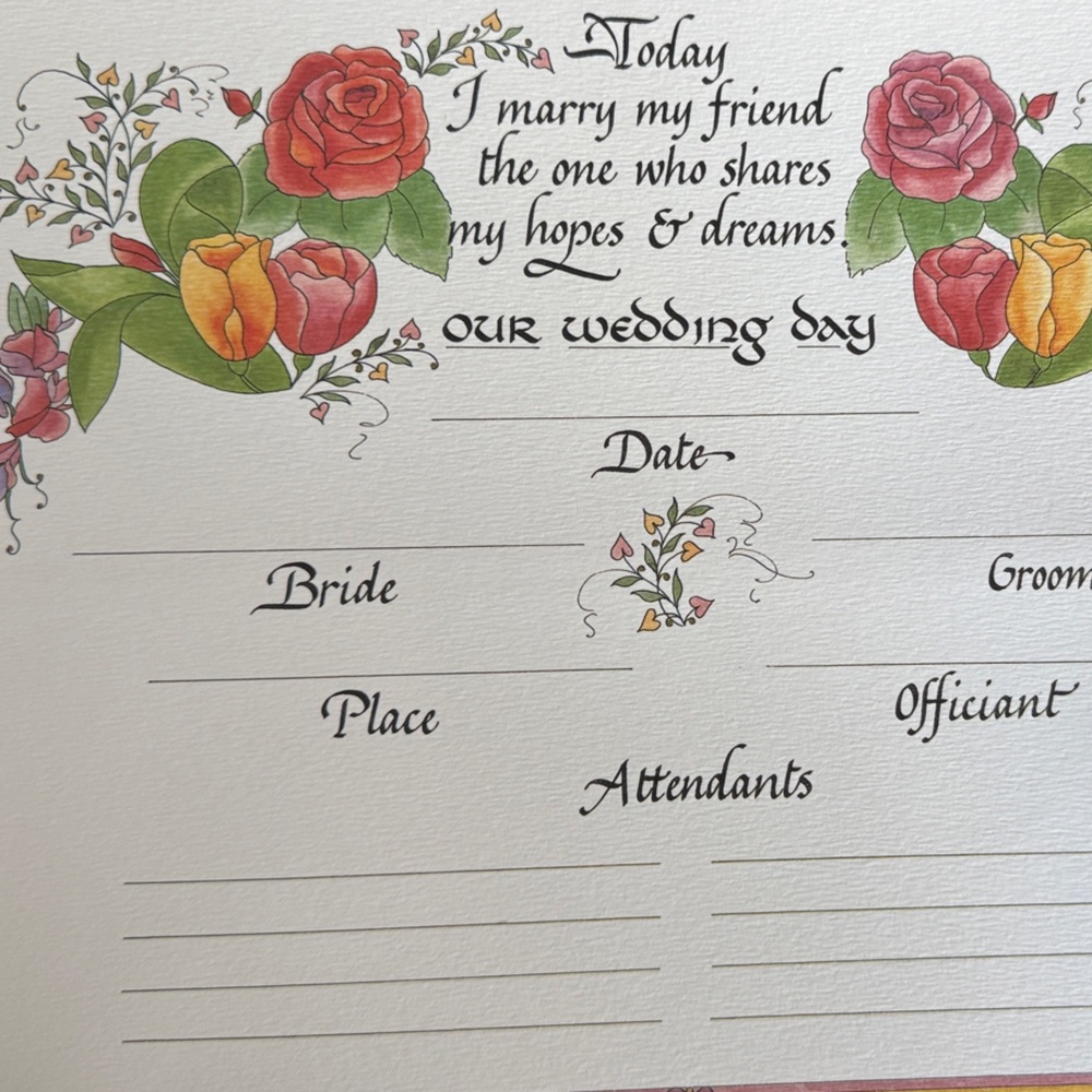 Floral Vintage Wedding Anniversary Memory Book - Picture 3 of 4